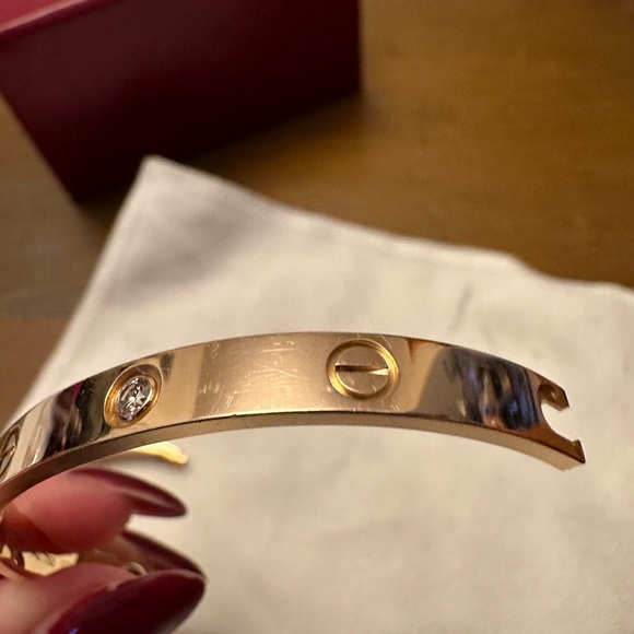 ✅ Cartier ⭐️  LOVE BRACELET, 4 DIAMONDS - Rose Gold - Size 18 - Picture 15 of 15
